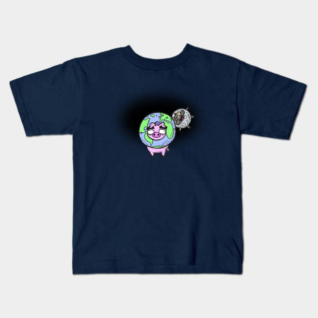 The moon Is A Satellite Kids T-Shirt by calavara